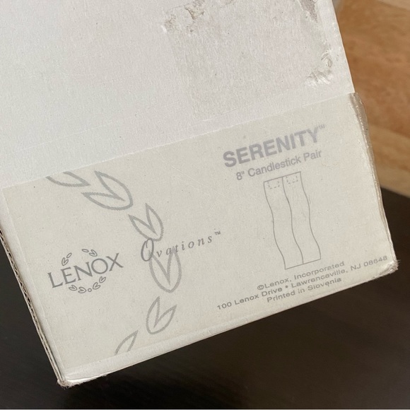 Pair of LENOX Ovations Serenity Wavy Curve 8” Crystal Glass Candle Stick Holders - Picture 11 of 14